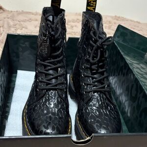 Dr. Martens Black Embossed Boots
